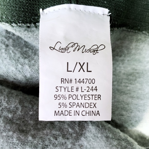 Linda Michaels Green SpaceDye Fleece Lined Legging - Picture 6 of 7